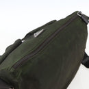 PRADA Shoulder Bag Nylon Khaki Silver Auth mr2000-6