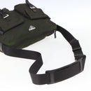 PRADA Shoulder Bag Nylon Khaki Silver Auth mr2000-7