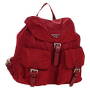 PRADA Backpack Nylon Red Silver Auth mr2001V-1