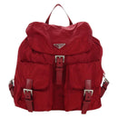 PRADA Backpack Nylon Red Silver Auth mr2001V-13