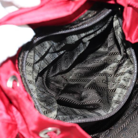 PRADA Backpack Nylon Red Silver Auth mr2001V
