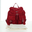 PRADA Backpack Nylon Red Silver Auth mr2001V-12