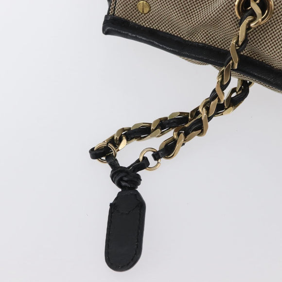 Chloe Shoulder Bag Canvas Beige Black Auth mr2002