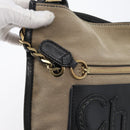 Chloe Shoulder Bag Canvas Beige Black Auth mr2002-19