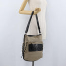 Chloe Shoulder Bag Canvas Beige Black Auth mr2002-25