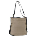 Chloe Shoulder Bag Canvas Beige Black Auth mr2002-2