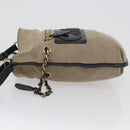 Chloe Shoulder Bag Canvas Beige Black Auth mr2002-4