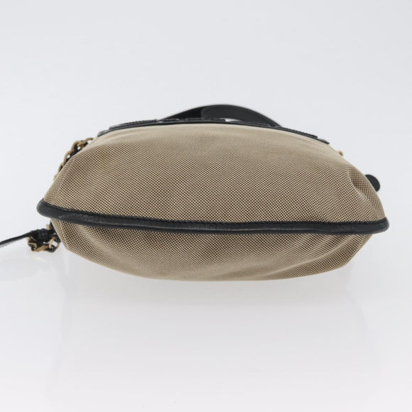 Chloe Shoulder Bag Canvas Beige Black Auth mr2002