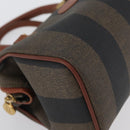 FENDI Pecan Canvas Mini Hand Bag PVC Brown Black Auth mr2003-9