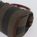 FENDI Pecan Canvas Mini Hand Bag PVC Brown Black Auth mr2003-14