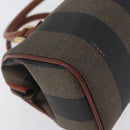 FENDI Pecan Canvas Mini Hand Bag PVC Brown Black Auth mr2003-15