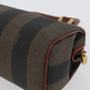 FENDI Pecan Canvas Mini Hand Bag PVC Brown Black Auth mr2003-16