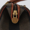 FENDI Pecan Canvas Mini Hand Bag PVC Brown Black Auth mr2003-17