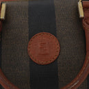 FENDI Pecan Canvas Mini Hand Bag PVC Brown Black Auth mr2003-18