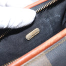 FENDI Pecan Canvas Mini Hand Bag PVC Brown Black Auth mr2003-10