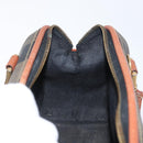 FENDI Pecan Canvas Mini Hand Bag PVC Brown Black Auth mr2003-20
