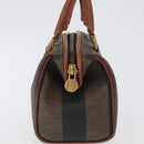 FENDI Pecan Canvas Mini Hand Bag PVC Brown Black Auth mr2003-4