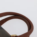 FENDI Pecan Canvas Mini Hand Bag PVC Brown Black Auth mr2003-8