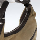 GUCCI Web Sherry Line Shoulder Bag Canvas Beige Silver 114871 Auth mr2006-6