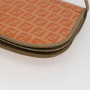 FENDI Zucchino Canvas Shoulder Bag Coated Canvas Orange Gold Auth mr2007-12