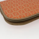 FENDI Zucchino Canvas Shoulder Bag Coated Canvas Orange Gold Auth mr2007-13