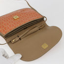 FENDI Zucchino Canvas Shoulder Bag Coated Canvas Orange Gold Auth mr2007-14
