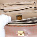 FENDI Zucchino Canvas Shoulder Bag Coated Canvas Orange Gold Auth mr2007-15