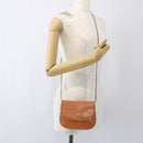 FENDI Zucchino Canvas Shoulder Bag Coated Canvas Orange Gold Auth mr2007-22