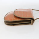 FENDI Zucchino Canvas Shoulder Bag Coated Canvas Orange Gold Auth mr2007-5