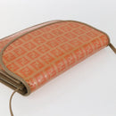 FENDI Zucchino Canvas Shoulder Bag Coated Canvas Orange Gold Auth mr2007-6