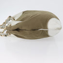 CHANEL Chain Tote Bag Canvas Beige Gold CC Auth mr2009-4