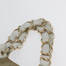 CHANEL Chain Tote Bag Canvas Beige Gold CC Auth mr2009-8