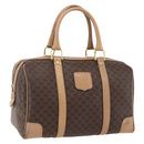 CELINE Macadam Canvas Boston Bag PVC Leather Brown Gold Auth mr2011-1