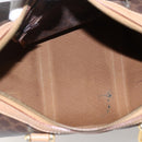 CELINE Macadam Canvas Boston Bag PVC Leather Brown Gold Auth mr2011-17