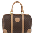 CELINE Macadam Canvas Boston Bag PVC Leather Brown Gold Auth mr2011-2