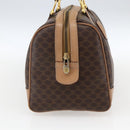 CELINE Macadam Canvas Boston Bag PVC Leather Brown Gold Auth mr2011-4