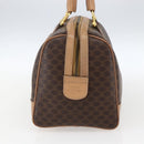 CELINE Macadam Canvas Boston Bag PVC Leather Brown Gold Auth mr2011-5