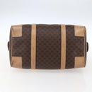 CELINE Macadam Canvas Boston Bag PVC Leather Brown Gold Auth mr2011-9