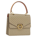 CELINE Macadam Canvas Hand Bag PVC Beige Gold Auth mr2012-1