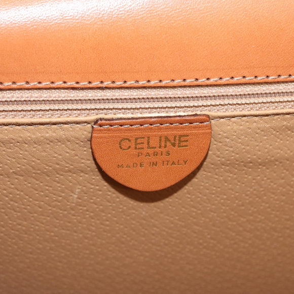 CELINE Macadam Canvas Hand Bag PVC Beige Gold Auth mr2012