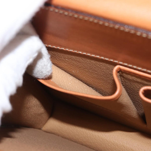 CELINE Macadam Canvas Hand Bag PVC Beige Gold Auth mr2012