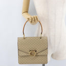 CELINE Macadam Canvas Hand Bag PVC Beige Gold Auth mr2012-28