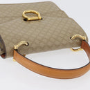 CELINE Macadam Canvas Hand Bag PVC Beige Gold Auth mr2012-6