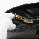 CELINE Macadam Canvas Draagtas PVC Leer Zwart Goud Auth mr2013-9