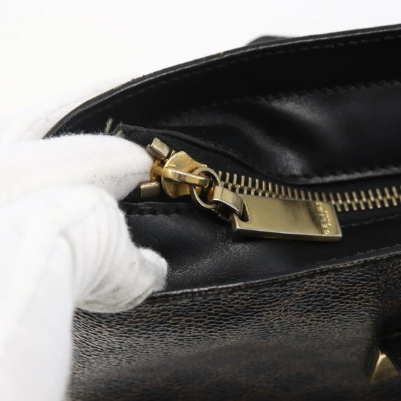 CELINE Macadam Canvas Draagtas PVC Leer Zwart Goud Auth mr2013