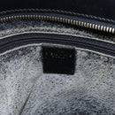 CELINE Macadam Canvas Draagtas PVC Leer Zwart Goud Auth mr2013-18