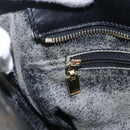 CELINE Macadam Canvas Draagtas PVC Leer Zwart Goud Auth mr2013-21