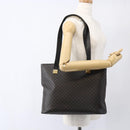 CELINE Macadam Canvas Draagtas PVC Leer Zwart Goud Auth mr2013-22
