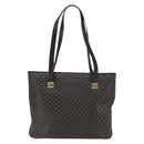 CELINE Macadam Canvas Draagtas PVC Leer Zwart Goud Auth mr2013-2