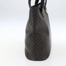 CELINE Macadam Canvas Draagtas PVC Leer Zwart Goud Auth mr2013-3